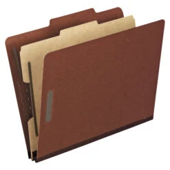 Pendaflex Classification Folder, Letter Size, 1 Divider, Brick Red, Pack Of 10