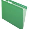 Pendaflex Reinforced Hanging File Folders, 1/5 Cut Tabs, Letter Size, Bright Green, Pack Of 25