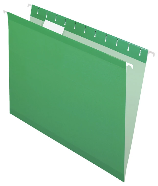 Pendaflex Reinforced Hanging File Folders, 1/5 Cut Tabs, Letter Size, Bright Green, Pack Of 25 3 Pendaflex Reinforced Hanging File Folders, 1/5 Cut Tabs, Letter Size, Bright Green, Pack Of 25