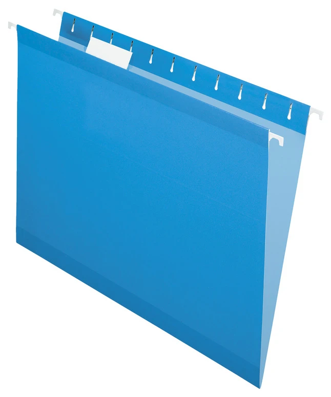 Pendaflex Reinforced Hanging File Folders, 1/5 Cut Tabs, Letter Size, Blue, Pack Of 25 3 Pendaflex Reinforced Hanging File Folders, 1/5 Cut Tabs, Letter Size, Blue, Pack Of 25