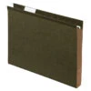 Pendaflex Extra Capacity Reinforced Hanging File Folder, 1/5 Cut Tabs, Letter Size, 1 Inch Expansion, Green, Pack Of 25