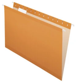 Pendaflex Reinforced Hanging File Folders, 1/5 Cut Tabs, Legal Size, Orange, Pack Of 25