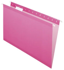 Pendaflex Reinforced Hanging File Folders, 1/5 Cut Tabs, Legal Size, Pink, Pack Of 25