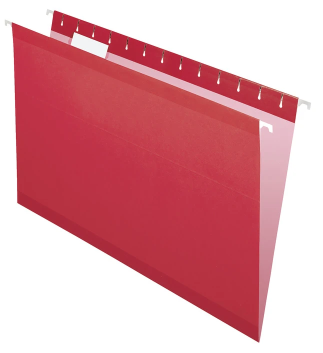 Pendaflex Reinforced Hanging File Folders, 1/5 Cut Tabs, Legal Size, Red, Pack Of 25 3 Pendaflex Reinforced Hanging File Folders, 1/5 Cut Tabs, Legal Size, Red, Pack Of 25