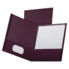 Oxford Linen Textured 2-Pocket Folder, Burgundy, Pack Of 25