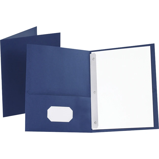 Oxford 2-Pocket Folder With Fastener, Blue, Pack Of 25 4 Oxford 2-Pocket Folder With Fastener, Blue, Pack Of 25 - Image 2