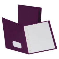 Oxford 2-Pocket Folder With Fastener, Burgundy, Pack Of 25