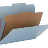 Smead SafeSHIELD Pressboard Classification Folder, Letter Size, 2 Inch Expansion, 1 Divider, Blue, Pack Of 10
