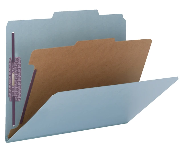 Smead SafeSHIELD Pressboard Classification Folder, Letter Size, 2 Inch Expansion, 1 Divider, Blue, Pack Of 10 3 Smead SafeSHIELD Pressboard Classification Folder, Letter Size, 2 Inch Expansion, 1 Divider, Blue, Pack Of 10