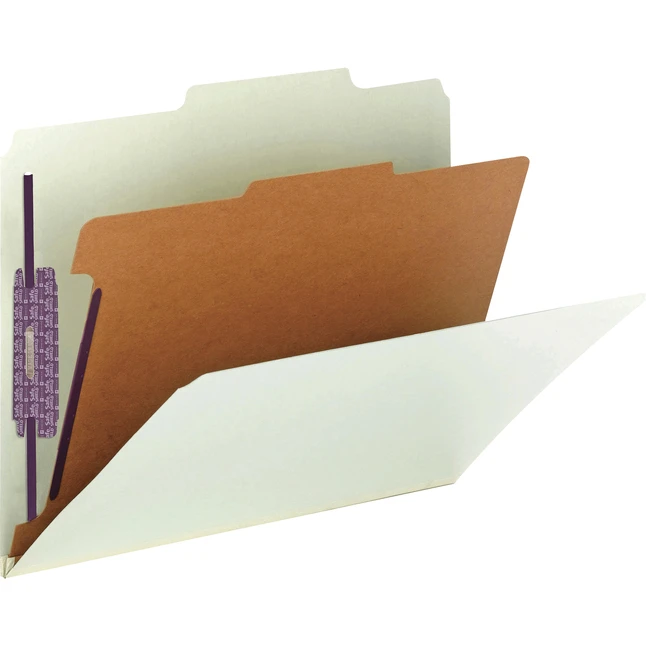 Smead SafeSHIELD Classification Folder With Fasteners, Letter Size, 2 Inch Expansion, 1 Divider, Gray/Green, Pack Of 10 3 Smead SafeSHIELD Classification Folder With Fasteners, Letter Size, 2 Inch Expansion, 1 Divider, Gray/Green, Pack Of 10