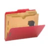 Smead SafeSHIELD Pressboard Classification Folder, Letter Size, 2 Dividers, Bright Red, Pack Of 10 -Office Product Shop 1068645 SPR ecommfullsize