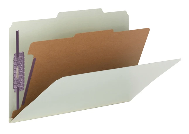 Smead SafeSHIELD Classification Folder With Fasteners, Legal Size, 2 Inch Expansion, 1 Divider, Gray/Green, Pack Of 10 3 Smead SafeSHIELD Classification Folder With Fasteners, Legal Size, 2 Inch Expansion, 1 Divider, Gray/Green, Pack Of 10