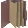 Smead SafeSHIELD Classification Folder With Fasteners, Legal Size, 3 Inch Expansion, 3 Dividers, Red, Pack Of 10 -Office Product Shop 1068727 SPR ecommfullsize