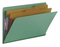 Smead SafeSHIELD End Tab Classification Folders, Legal Size, Green, Pack Of 10