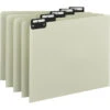Smead Filing Guides, Letter Size, A-Z, 1/5 Cut Metal Tab, Gray/Green, 1 Set