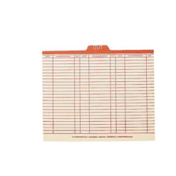 Smead Out Guides, Letter Size, 1/5 Cut Tabs, Manila/Red, Pack Of 100