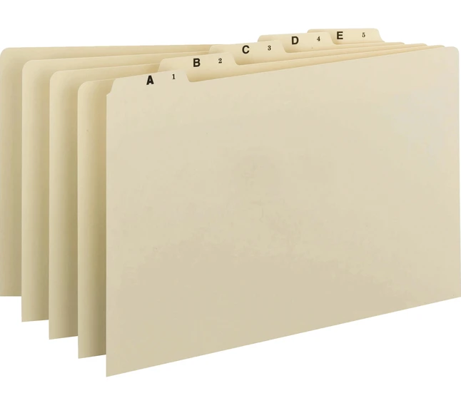 Smead Filing Guides, Legal Size, A-Z, 1/5 Cut Self Tab, Manila, 1 Set 3 Smead Filing Guides, Legal Size, A-Z, 1/5 Cut Self Tab, Manila, 1 Set