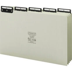 Smead Filing Guides, Legal Size, A-Z, 1/5 Cut Metal Tab, Gray/Green, 1 Set