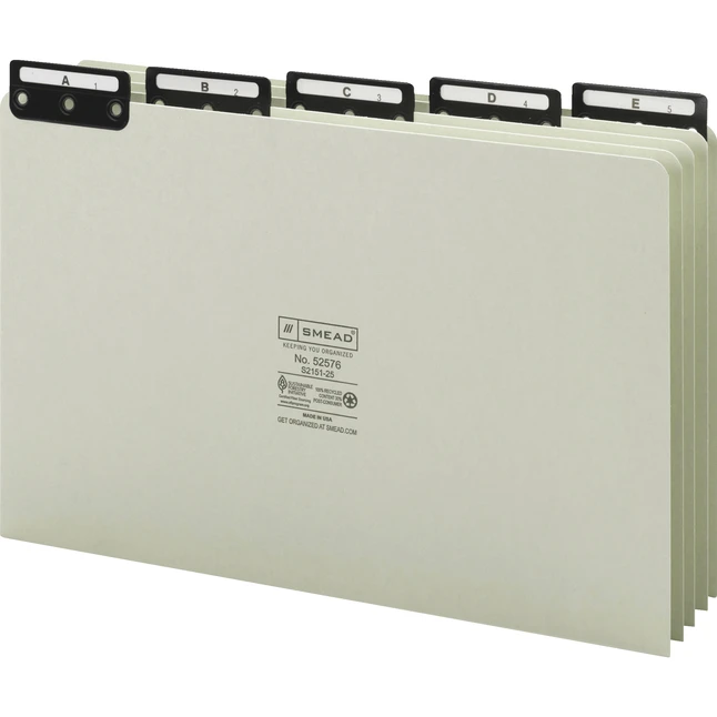 Smead Filing Guides, Legal Size, A-Z, 1/5 Cut Metal Tab, Gray/Green, 1 Set 3 Smead Filing Guides, Legal Size, A-Z, 1/5 Cut Metal Tab, Gray/Green, 1 Set