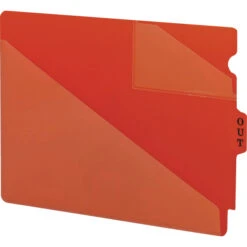 Smead End Tab Poly Out Guides, Center Position, Red, Pack Of 25