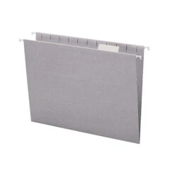 Smead Hanging File Folder, Letter Size, 1/5 Cut Tabs, Gray, Pack Of 25