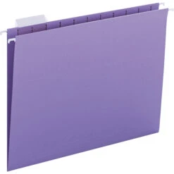Smead Hanging File Folder, Letter Size, 1/5 Cut Tabs, Lavender, Pack Of 25
