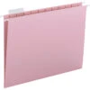 Smead Hanging File Folder, Letter Size, 1/5 Cut Tabs, Pink, Pack Of 25