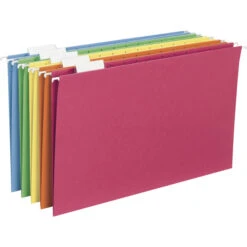 Smead Hanging File Folder, Legal Size, 1/5 Cut Tabs, Assorted Colors, Pack Of 25