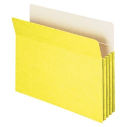 Smead Expanding File Pocket, Letter Size, 3-1/2 Inch Expansion, Yellow