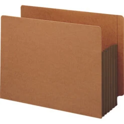 Smead TUFF File Pocket, Letter Size, 5-1/4 Inch Expansion, Brown, Pack Of 10