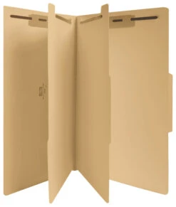 Business Source Classification Folder, Legal Size, 2 Dividers, Manila, Pack Of 25