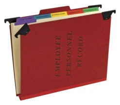 Pendaflex Personnel Record Hanging File, Letter Size, 1/3 Cut Tabs, Red