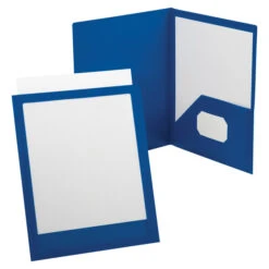 Oxford 2-Pocket Customizable Presentation Folder, Blue