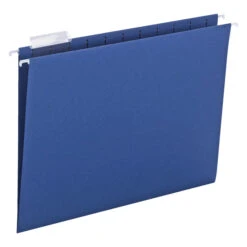 Smead Hanging File Folder, Letter Size, 1/5 Cut Tabs, Navy Blue, Pack Of 25