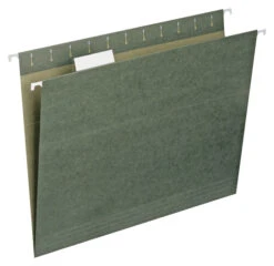 Smead Recycled Hanging File Folder, Letter Size, 1/5 Cut Tabs, Standard Green, Pack Of 25