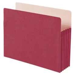 Smead Expanding File Pocket, Letter Size, 5-1/4 Inch Expansion, Red