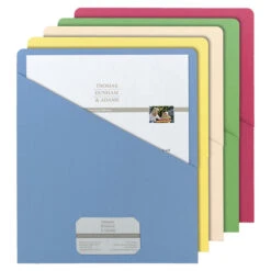 Smead Slash-Style File Jacket, Letter Size, Flat, Assorted Colors, Pack Of 25