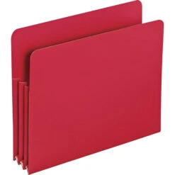 Smead InnDura Expanding File Pocket, Letter Size, 3-1/2 Inch Expansion, Red, Pack Of 4