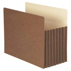 Smead TUFF Expanding File Pocket, Letter Size, 7 Inch Expansion, Redrope, Pack Of 5