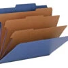 Smead SafeSHIELD Pressboard Classification Folder, Letter Size, 3 Inch Expansion, 3 Dividers, Dark Blue, Pack Of 10 -Office Product Shop 1101229 SPR ecommfullsize
