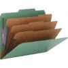 Smead SafeSHIELD Pressboard Classification Folder, Letter Size, 3 Inch Expansion, 3 Dividers, Green, Pack Of 10 -Office Product Shop 1101230 SPR ecommfullsize