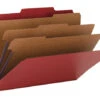 Smead SafeSHIELD Pressboard Classification Folder, Legal Size, 3 Inch Expansion, 3 Dividers, Bright Red, Pack Of 10 -Office Product Shop 1101235 SPR ecommfullsize