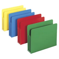 Smead InnDura Expanding File Pocket, Letter Size, 3-1/2 Inch Expansion, Assorted Colors, Pack Of 4