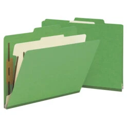 Smead Heavyweight Classification Folder, Letter Size, 1 Divider, Green, Pack Of 10