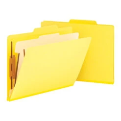 Smead Heavyweight Classification Folder, Letter Size, 1 Divider, Yellow, Pack Of 10