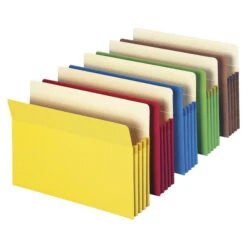 Smead Expanding File Pocket, Letter Size, 3-1/2 Inch Expansion, Assorted Colors, Pack Of 5
