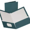 Oxford Laminated 2-Pocket Portfolio, 8-1/2 X 11 Inches, Metallic Teal, Pack Of 25 -Office Product Shop 1303663 ecommfullsize