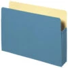 Sparco Business Source Reinforced File Pocket, Letter Size, 3-1/2 Inch Expansion, Blue