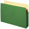 Sparco Business Source Reinforced File Pocket, Letter Size, 3-1/2 Inch Expansion, Green