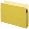 Sparco Business Source Reinforced File Pocket, Letter Size, 3-1/2 Inch Expansion, Yellow